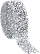 diamond sparkling crystal rhinestone ribbon: bling wrap for wedding cakes & crafts (3 yards, 1.18 inch clear) logo
