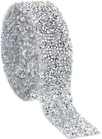 img 4 attached to Diamond Sparkling Crystal Rhinestone Ribbon: Bling Wrap for Wedding Cakes & Crafts (3 Yards, 1.18 Inch Clear)