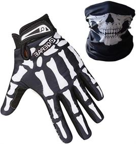 img 4 attached to 🧤 K-mover Full Finger Gloves: Ultimate Shock-Absorbing Bike Gloves + Skeleton Knight Design with Cycling Face Mask