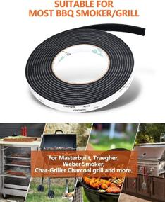 img 1 attached to 🔥 BAIPOK 0.5 inch x 0.125 inch High Temperature Nomex BBQ Gasket Smoker Seal Self Adhesive Grill Tape 15 feet High Heat Smoker Gasket for Improved Temperature Control, Non-Melting