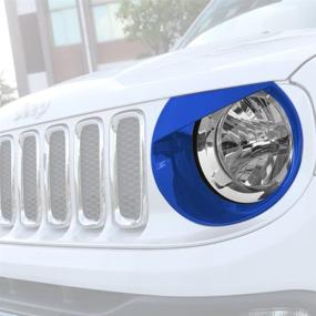 img 2 attached to RT-TCZ Front Light Cover Angry Bird Headlight Bezels Cover ABS Trim For 2015 2016 2017 Jeep Renegade-2PCS (Blue)