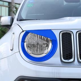 img 3 attached to RT-TCZ Front Light Cover Angry Bird Headlight Bezels Cover ABS Trim For 2015 2016 2017 Jeep Renegade-2PCS (Blue)
