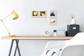 img 3 attached to 🖼️ Double 4x4 Wood Photo Frame Instagram: Hinged Picture Frames with Glass Front, Versatile Desk/Table Top Stand (3.5 x 3.5 Picture, White)