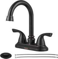 🚿 enhance your bathroom with parlos double-handle lavatory faucet & metal drain assembly – lead-free, cupc certified, oil rubbed bronze finish, two-handle mixer faucet with supply hose – 13592 logo