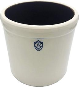 img 1 attached to 🏺 Ohio Stoneware 02436 2-Gallon Small White Bristol Crock: Durable and Stylish Pottery for Storage and Décor