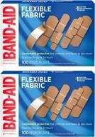 🩹 band-aid brand comfortable flexible fabric adhesive bandages for optimal protection & wound care of minor cuts, scrapes, & wounds, assorted sizes, twin pack, 2 x 100 ct логотип