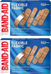 img 4 attached to 🩹 Band-Aid Brand Comfortable Flexible Fabric Adhesive Bandages for Optimal Protection & Wound Care of Minor Cuts, Scrapes, & Wounds, Assorted Sizes, Twin Pack, 2 x 100 ct