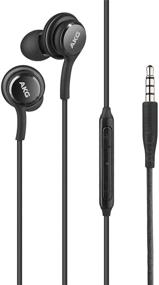 img 3 attached to 🎧 Премиум черные наушники ElloGear OEM с микрофоном и контролем громкости для Samsung Galaxy S10/S10e/S10 Plus - разработаны AKG