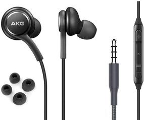 img 4 attached to 🎧 Премиум черные наушники ElloGear OEM с микрофоном и контролем громкости для Samsung Galaxy S10/S10e/S10 Plus - разработаны AKG