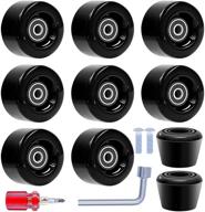 🛼 tanzfrosch 8-pack roller skate wheels – includes installed bearings and 2 toe stoppers – ideal for double row skating, quad skates, skateboard – indoor/outdoor use – 32mm x 58mm 82a логотип