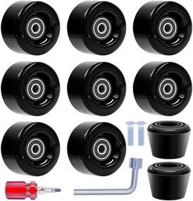 img 4 attached to 🛼 Tanzfrosch 8-Pack Roller Skate Wheels – Includes Installed Bearings and 2 Toe Stoppers – Ideal for Double Row Skating, Quad Skates, Skateboard – Indoor/Outdoor Use – 32mm x 58mm 82A