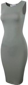 img 2 attached to 👗 TAM WARE Women's Slim Fit Sleeveless Bodycon Midi Dress with Scoop Neck - Classic Style