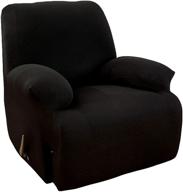 enhance your living room with the stretch recliner slipcover by marcielo - 1-piece couch cover, furniture chair slipcover in black logo