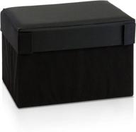 furinno oxford rectangular foldable storage stool ottoman, black: stylish and versatile storage solution logo