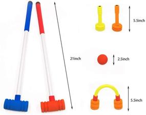 img 2 attached to FOREVIVE Children's Croquet Set: Elastic Sponge Double Croquet for Indoor & Outdoor Training, Rubber Foam Toy - Perfect for Lawn, Backyard, Park, and More!