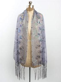 img 1 attached to Bohomonde Amaryllis: Vintage-Inspired Embroidered Women's Scarves & Wraps