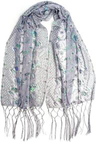 img 3 attached to Bohomonde Amaryllis: Vintage-Inspired Embroidered Women's Scarves & Wraps