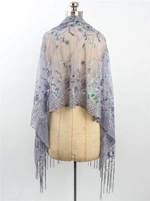 img 2 attached to Bohomonde Amaryllis: Vintage-Inspired Embroidered Women's Scarves & Wraps