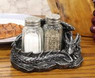 gothic medieval dragon salt and pepper shakers holder set for fantasy kitchen decor logo