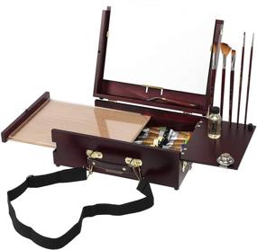 img 3 attached to 🎨 Soho Urban Artist Pochade Box for Plein Air Painting Easel with Storage, Lightweight & Portable, Enhanced Mahogany Finish