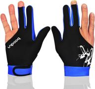 🖐️ blue l anser m050912 3-finger lycra elastic gloves for billiard shooters, carom pool, snooker cue sport - fits right or left hand (1 piece) логотип