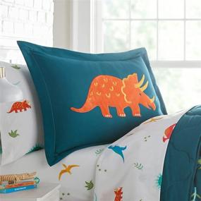 img 2 attached to Wildkin Kids 7 Pc Full Bed in A Bag - Microfiber Bedding Set for Boys and Girls, Jurassic Dinosaurs Theme - Includes Comforter, Sheets, Pillow Cases, Shams - BPA-Free, Olive Kids