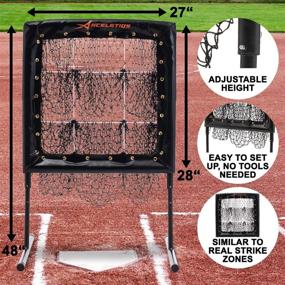 img 4 attached to ⚾ Targeted Strike Zone Practice Net for Baseball and Softball - Adjustable Height, 9 Pocket Design - Ideal Pitching Aid for Training and Home Drills - Heavy Duty Steel Frame - Portable