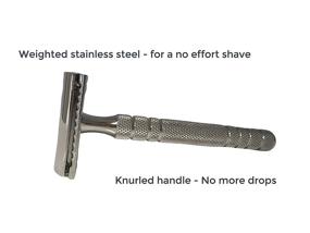 img 1 attached to 🪒 Premium Stainless Steel Double Edge Safety Razor: Eco Friendly, Zero Waste, Long Handle for Men and Women