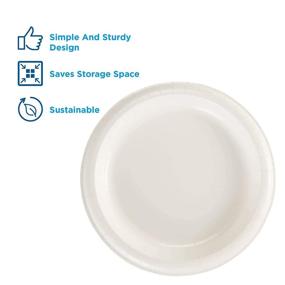 img 2 attached to 🍽️ Dixie Basic 9-Inch Light-Weight White Paper Plates by GP PRO (Georgia-Pacific) - 500 Count (125 Plates Per Pack, 4 Packs Per Case)
