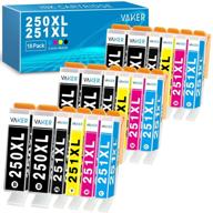 🖨️ vaker compatible canon 250 251 ink cartridge tray replacement - 18 pack for pixma mx922 mx722 mx920 mg7520 mg5520 mg5420 mg7120 mg6320 printer logo