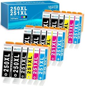 img 4 attached to 🖨️ VAKER Compatible Canon 250 251 Ink Cartridge Tray Replacement - 18 Pack for PIXMA MX922 MX722 MX920 MG7520 MG5520 MG5420 MG7120 MG6320 Printer