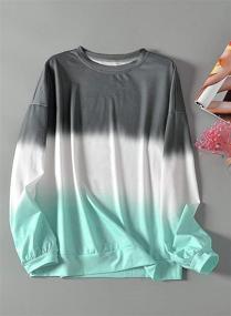 img 1 attached to Eytino Women's Long Sleeve Colorblock Tie Dye Printed Sweatshirt Pullover Tops in Sizes S-2XL