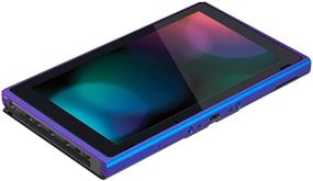 img 1 attached to 🎮 eXtremeRate Chameleon Purple Blue DIY Housing Shell for Nintendo Switch Console - Replacement Faceplate Front Frame with Volume Up Down Power Buttons (Console NOT Included)