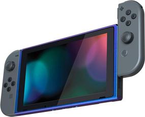 img 2 attached to 🎮 eXtremeRate Chameleon Purple Blue DIY Housing Shell for Nintendo Switch Console - Replacement Faceplate Front Frame with Volume Up Down Power Buttons (Console NOT Included)