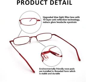 img 2 attached to 👓 2 Pack GINGEREYE Blue Light Blocking Reading Glasses - Slim Pocket Readers for Women +2.50 Strength with Spring Hinge Eyeglasses, Portable Pen Clip Case Included