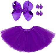 kid's princess ballet tutu dress with hairbow - 4 layers of tulle logo