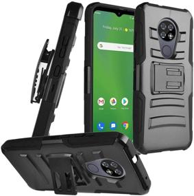 img 4 attached to 📱 CELZEN - Cricket Ovation, AT&amp;T Radiant Max (U705AC/U705AA) - Phone Case with Belt Clip Holster - CV1 Black