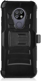 img 1 attached to 📱 CELZEN - Cricket Ovation, AT&amp;T Radiant Max (U705AC/U705AA) - Phone Case with Belt Clip Holster - CV1 Black