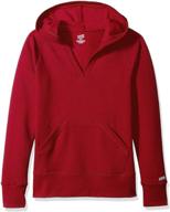 🏉 soffe big girls' deep v hoodie for rugby enthusiasts logo