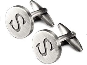 img 3 attached to Cufflinks Alphabet Business Anniversary Daily Life Men's Accessories: The Perfect Addition for the Discerning Gentleman