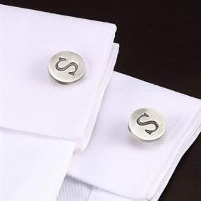 img 1 attached to Cufflinks Alphabet Business Anniversary Daily Life Men's Accessories: The Perfect Addition for the Discerning Gentleman
