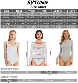 img 3 attached to 👗 Sexy and Stylish SYTUNG Long Sleeve Bodysuits: Turtleneck Scoop, Sleeveless, Round Neck Leotards for Women