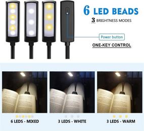 img 1 attached to Rechargeable Book Reading Light for Bed - 6 LED Eye-Care, Long-Lasting, Perfect for Reading, Study Work & Travel