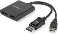 startech.com dual displayport 1.2 mst hub - 2-port многомониторный адаптер для расширенного режима рабочего стола - поддерживает два 4k 30 гц или 1080p - питание через usb - совместим с компьютерами windows - dp к 2x dp (mstdp122dp) логотип