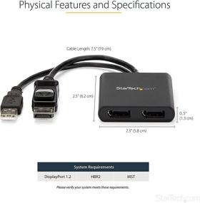 img 2 attached to StarTech.com Dual DisplayPort 1.2 MST Hub - 2-Port Многомониторный адаптер для расширенного режима рабочего стола - Поддерживает два 4K 30 Гц или 1080p - Питание через USB - Совместим с компьютерами Windows - DP к 2x DP (MSTDP122DP)