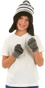 img 2 attached to 🧢 Stay Warm and Adorable with Polar Wear Boys Animal Hat & Glove Set – 1 Ply Knit w/ Fleece Lining