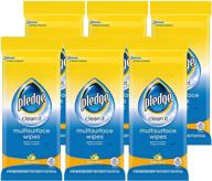 🍋 pledge multi-surface furniture polish wipes - cleans and protects wood, granite, and leather - fresh citrus scent - pack of 6 (150 total wipes) logo