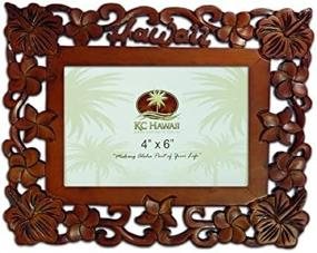 img 3 attached to Hawaii Wood Carved Picture Frame