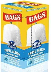 img 2 attached to 🗑️ 13 Gallon White Trash Bags - Tall Kitchen Drawstring Garbage Bags, Unscented - Pack of 30