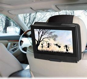 img 3 attached to Secure and Convenient Hikig Car Headrest Mount for 7-11 Inch Portable DVD Player - Black